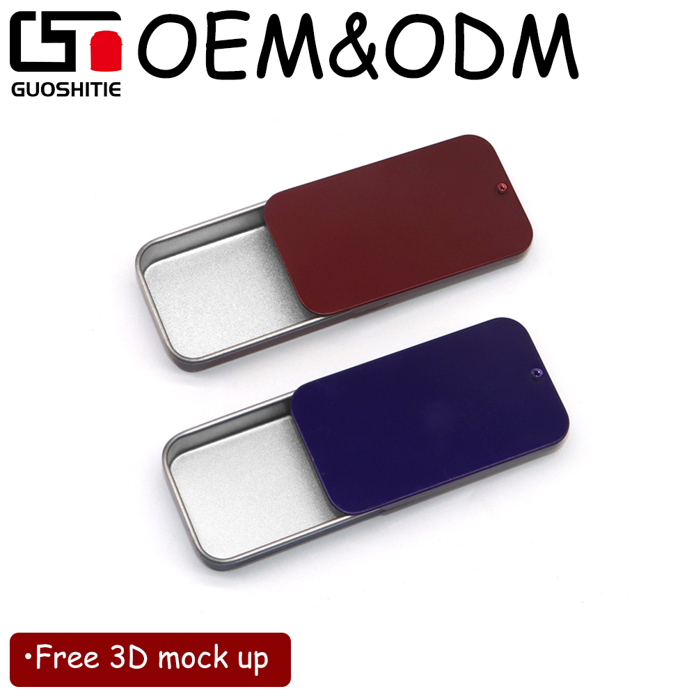60*34*11mm Candy Medicine Slide Tin Push Pull Tin Box for Tablet Mint Ointment Toothpick Cotton Swab Band Aid Portable Storage