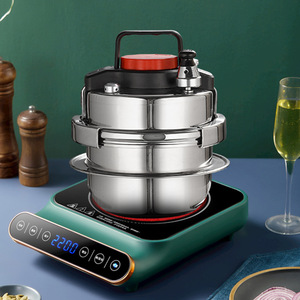 Mini olla a presión de 1,4 l de acero inoxidable a prueba de explosiones para cocinar por inducción en campamentos, uso de una sola persona - Product Image 4