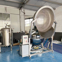 Marmite industrielle basculante à double enveloppe 300L 400L pour sauces chili, nouilles et bouillies, avec agitation par induction et fonction vapeur