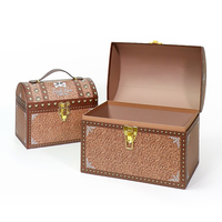 Coffret cadeau en papier fait main personnalisé avec poignée et fermoir, boîte à bonbons vintage de style pirate