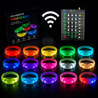 Bracelets LED en silicone 15 couleurs, contrôle sonore RGB, respectueux de l'environnement, pour soirées dansantes, discothèques, promotionnels