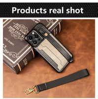 Nouvel étui en cuir de mode pour iPhone 15 Pro max fente pour carte étui en cuir véritable pour étui de téléphone