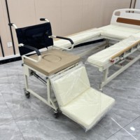 Lit d'hôpital manuel multifonctionnel de luxe avec fauteuil roulant pour usage domestique et hospitalier