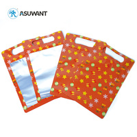Groothandel Kerst Grafisch Ontwerp Rits Sluiting Hanggat Droog Fruit Noten Verpakking Geurdicht Ziplock Zakje Staande Pouch Zak