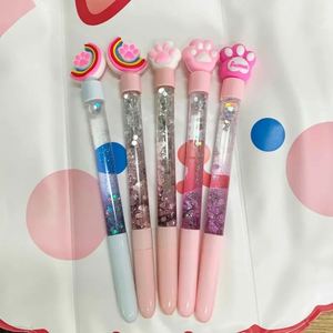 Kawaii Liquid <b>Glitter</b> Gel Pen, Cute Cartoon Flowing Sequins Pen for Girls, Students, Party Favors & Stationery Gifts - Product Image 4