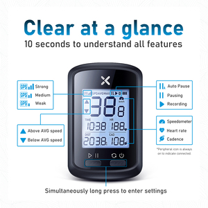 Xoss G Cộng Với Xe Đạp GPS Đồng Hồ Tốc Độ Không Thấm Nước Không Dây Đi Xe Đạp Máy Tính ANT + BLE LCD Hiển Thị Điện Tử Đường Xe Đạp Đồng Hồ Tốc Độ - Product Image 3