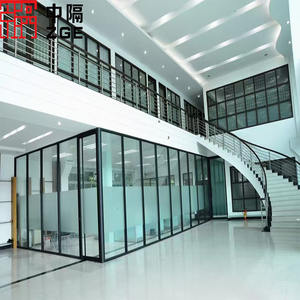 Parede curvo das divisórias do vidro Vidro arqueado com porta Único sentido artístico Escritório Espaço 108mm Full View Único Vidro Duplo - Product Image 5