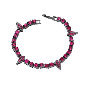 Pulsera de Cadena Geométrica Morada de Diseño Personalizado Único, Estilo Hiphop, Aleación, Pulseras para Hombre, Joyería de Moda - Product Image 5