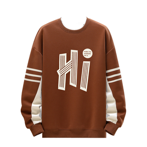 Sweat-shirt ras du cou tendance pour femme, toutes saisons, décontracté, mode, pour adolescentes et étudiantes, élégant, tricoté, anti-boulochage, avec couleurs assorties - Product Image 1