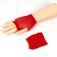 Gants résille sans doigts gants néon courts couleurs assorties pour accessoires des années 80 accessoires de fête néon Halloween déguisement