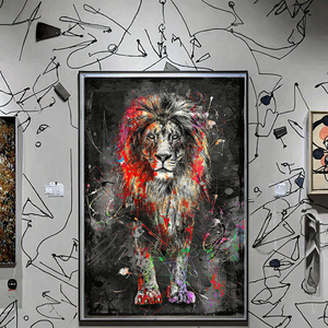 <strong>Extra</strong> <strong>Large</strong> Lion Wall Art Stretched Canvas Animal <strong>Print</strong> with Frame Ready to Hang for Living Room Decor - Product Image 3