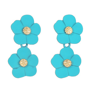 Flower <b>Stud</b> <b>Earrings</b> Colorful Petal Design Stainless Steel Posts For Women Anniversary Gift D2039 1 D2040 1 D2041 1 - Product Image 5