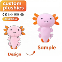 Peluche Axolotl Personnalisée, Adorable Peluche Salamandre, Vente en Gros OEM ODM, Fabricant de Peluches Personnalisées avec Logo, Cadeaux pour Enfants