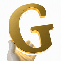 Enseigne flottante personnalisée en lettres métalliques 3D rétroéclairées par LED avec support pour l'identité de marque et la signalisation murale de réception de bureau