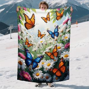 Floral <b>Flannel</b> Blanket Throw Blanket Nap Blanket Fade Resistant Lightweight for Bedroom Living Room Custom Print Bulk Wholesale - Product Image 5