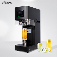 Machine de scellage de canettes de thé à bulles, de soda et de bière de table en acier inoxydable avec plateau, certifiée CE