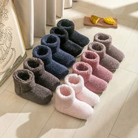 Femme hiver chaud bottes hautes haut peluche bottines intérieur maison coton chaussures pantoufles chaudes