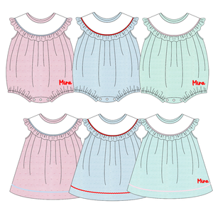 Toddler Baby Girls Swiss Dot Bubble Romper Summer Dress Set Ruffle Trim Sleeveless Sunsuit Boutique Children Clothing Outfits - Product Image 1