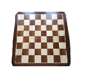 Platte Schaakbord Afgeronde Hoeken Houten Schaakspel Tafel Game Platte Schaken Bordspel