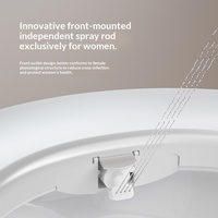 2026 WC intelligent sans réservoir, finition or rose, allongé, avec bouton de commande latéral, en céramique sans rebord, chasse d'eau automatique, bidet chauffant, télécommande incluse