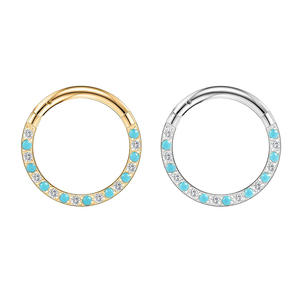 Nuovo Piercing al Naso in Titanio G23 con Opale, Gioielli <span class=keywords><strong>per</strong></span> Matrimoni con Sezione a Spirale <span class=keywords><strong>per</strong></span> Cartilagine - Product Image 1