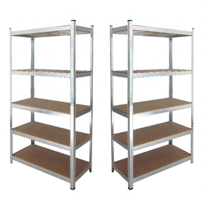 Estantería de Almacenamiento de 5 Niveles, Resistente, Sin Pernos, Ajustable, Galvanizada, de MDF, Diseño Desmontable, para Garaje o Almacén, Color Plateado - Product Image 3