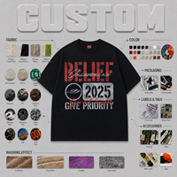 Camiseta de hombre de manga corta, holgada, con estampado de letras, de 380g, de marca moderna y alta calidad.