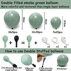 Guirlande <span class=keywords><strong>de</strong></span> ballons <span class=keywords><strong>vert</strong></span> poussiéreux Double peluche rétro Olive <span class=keywords><strong>vert</strong></span> <span class=keywords><strong>menthe</strong></span> Kit d'arc <span class=keywords><strong>de</strong></span> ballons pour décor <span class=keywords><strong>de</strong></span> fête <span class=keywords><strong>de</strong></span> fiançailles <span class=keywords><strong>de</strong></span> douche nuptiale - Product Image 3