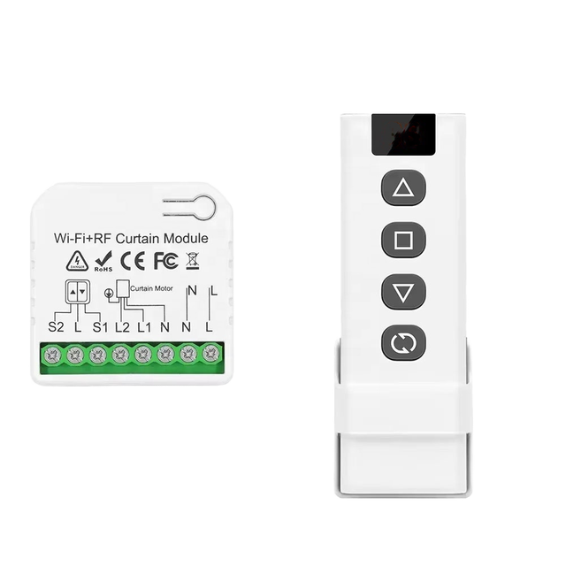 Tuya 50M Remote Control 433Mhz Wireless Electric Curtain Motor Switch Smart Home System Compatible Plastic Roller Shutter Switch