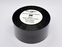 Hanya Pita Transfer Termal Premium Wax Imaging N011 110mm X 300m 450m 500m 600m Hitam, Pita Printer Barcode Wax yang Ditingkatkan