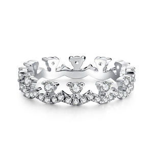 Anello da Donna Q456 in Oro Bianco con Diamante Taglio Brillante Rotondo Colore D Naturale Gioiello di Fidanzamento - Product Image 2