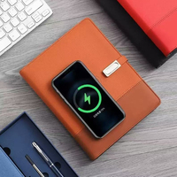 Organisateur de chargeur sans fil personnalisé, carnet intelligent en cuir, batterie externe, noyau de papier remplaçable avec verrouillage de disque USB