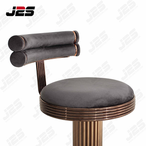 <span class=keywords><strong>Tabouret</strong></span> de bar en tissu moderne disponible avec base en métal doré et repose-pieds pour restaurants et cuisines de luxe - Product Image 2