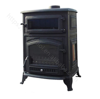 Poêle de cuisine industriel en fonte à bois, four à bois avec design traditionnel et puissance de chauffage de 16 kW