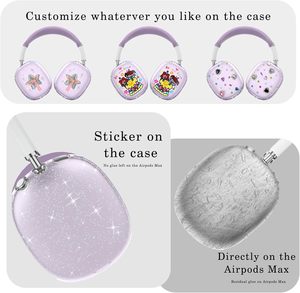 Funda Protectora Personalizada de 3 Piezas con Purpurina, de Silicona de Grado Alimenticio, Ecológica y Antiarañazos para <span class=keywords><strong>AirPods</strong></span> Max, Producto para el Hogar - Product Image 2