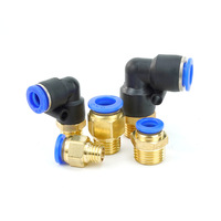 Connecteur rapide pneumatique bleu PL PT1/8"/1/4"/3/8"/1/2" mâle coudé à angle droit en L pour tuyau d'air/eau d'irrigation, adaptateur 4/6/8/10