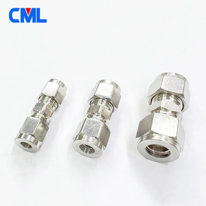 Raccords de compression à double embout en acier inoxydable 304 316L, diamètre extérieur du tube 1/8\", 1/<span class=keywords><strong>4</strong></span>\", <span class=keywords><strong>3</strong></span>/8\", 1/2\", connecteurs droits - Product Image 3