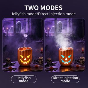 Diffuseur d'arômes Jellyfish Smoke Ring avec lumière ambiante colorée, mini humidificateur pour la maison - Product Image 3
