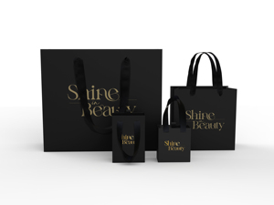 Sang trọng in biểu tượng tùy chỉnh giày màu đen quần áo bao bì giấy Tote Túi Quà Tặng đồ trang sức rượu túi giấy - Product Image 3