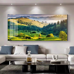 Vente en gros d'art mural personnalisé œuvre d'art en verre décoration <span class=keywords><strong>de</strong></span> la maison <span class=keywords><strong>coucher</strong></span> <span class=keywords><strong>de</strong></span> <span class=keywords><strong>soleil</strong></span> <span class=keywords><strong>paysage</strong></span> moderne cristal porcelaine impression HD peintures <span class=keywords><strong>de</strong></span> paysages marins - Product Image 3