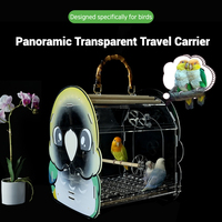 RCOM Huangjie Perroquet Équipement Design Créatif avec Plusieurs Motifs Vivid Engaging 360 ° Panoramique Vue Cage Acrylique