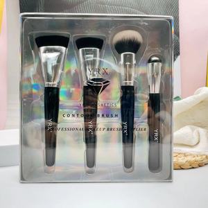 Pinceau de maquillage pour le visage, 4 pièces, pinceau plat pour estomper le fond de teint, manche en bois, poils synthétiques, respectueux de la peau - Product Image 2