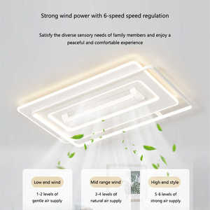Morden lõm thông minh phòng khách phòng ngủ lá không cánh quạt trần với ánh sáng và từ xa - Product Image 4