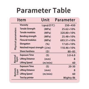 Résine pour base de prothèse dentaire Antinsky, livraison gratuite, pour imprimante DLP LCD 405nm, 0,5 kg, résine photopolymère haute dureté et de précision - Product Image 6