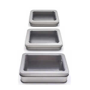 Caja de lata de Metal con tapa de ventana para embalaje de regalo, impresión personalizada, <span class=keywords><strong>Rectangular</strong></span>, gran tamaño, gran oferta - Product Image 5