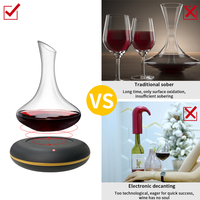 Aireador de Vino Eléctrico, Decantador de Botellas Reutilizable, Ecológico, Antideslizante, Rotación Automática, Estilo Americano, para Fiestas, Uso en el Hogar y la Cocina