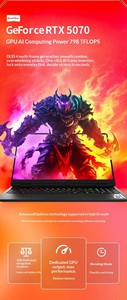 โน้ตบุ๊กเกมมิ่ง Omen 16-am0254tx I9-14900hx แรม 16GB ฮาร์ดดิสก์ 1TB การ์ดจอ Rtx5070 8GB หน้าจอ 2.5K 240Hz ตัวเครื่องอะลูมิเนียม คีย์บอร์ดภาษาอังกฤษ ปลั๊กแบบจีน ใหม่ I9-14900hx - Product Image 4