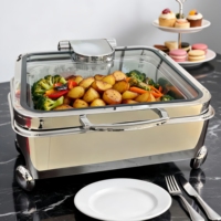 304, Quadratischer Glas-Chafing-Dish, Modernes Buffet-Warmhaltegerät für Hochzeiten, gehobene Restaurants und Catering