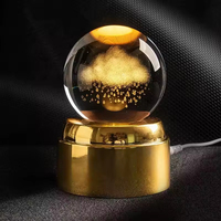 Veilleuse boule de cristal lumineuse créative personnalisée décoration boule de cristal sculptée au laser 3d