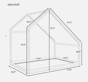 2024 vente chaude lits pour enfants pleine taille conception unique auvent en bois massif cadre ouvert <span class=keywords><strong>gris</strong></span> - Product Image 3